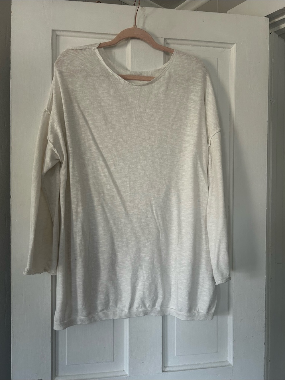 Cream Lightweight Knit Swimsuit Cover Up Sweater